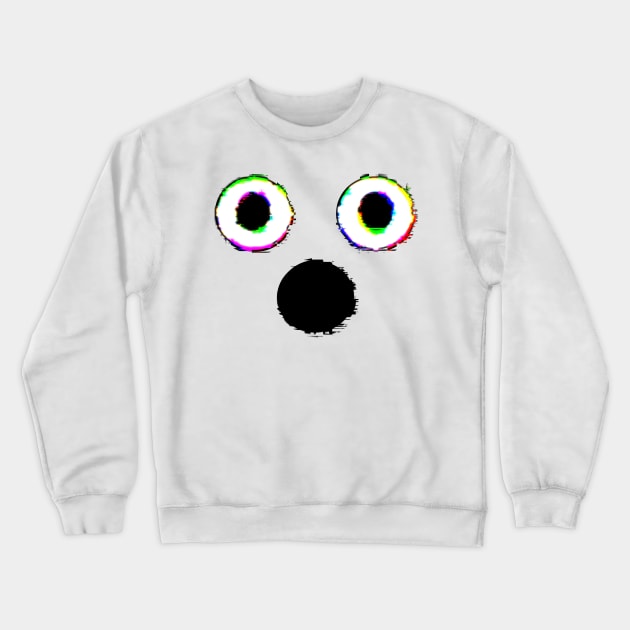 Glitch Ghost Face Halloween Trick Or Treat Graphic Illustration Novelty Crewneck Sweatshirt by MaystarUniverse